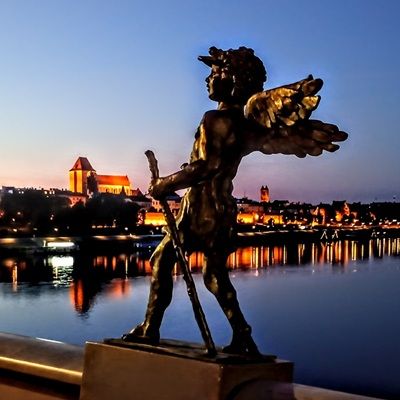 Anioł milośnik nordic walkingu